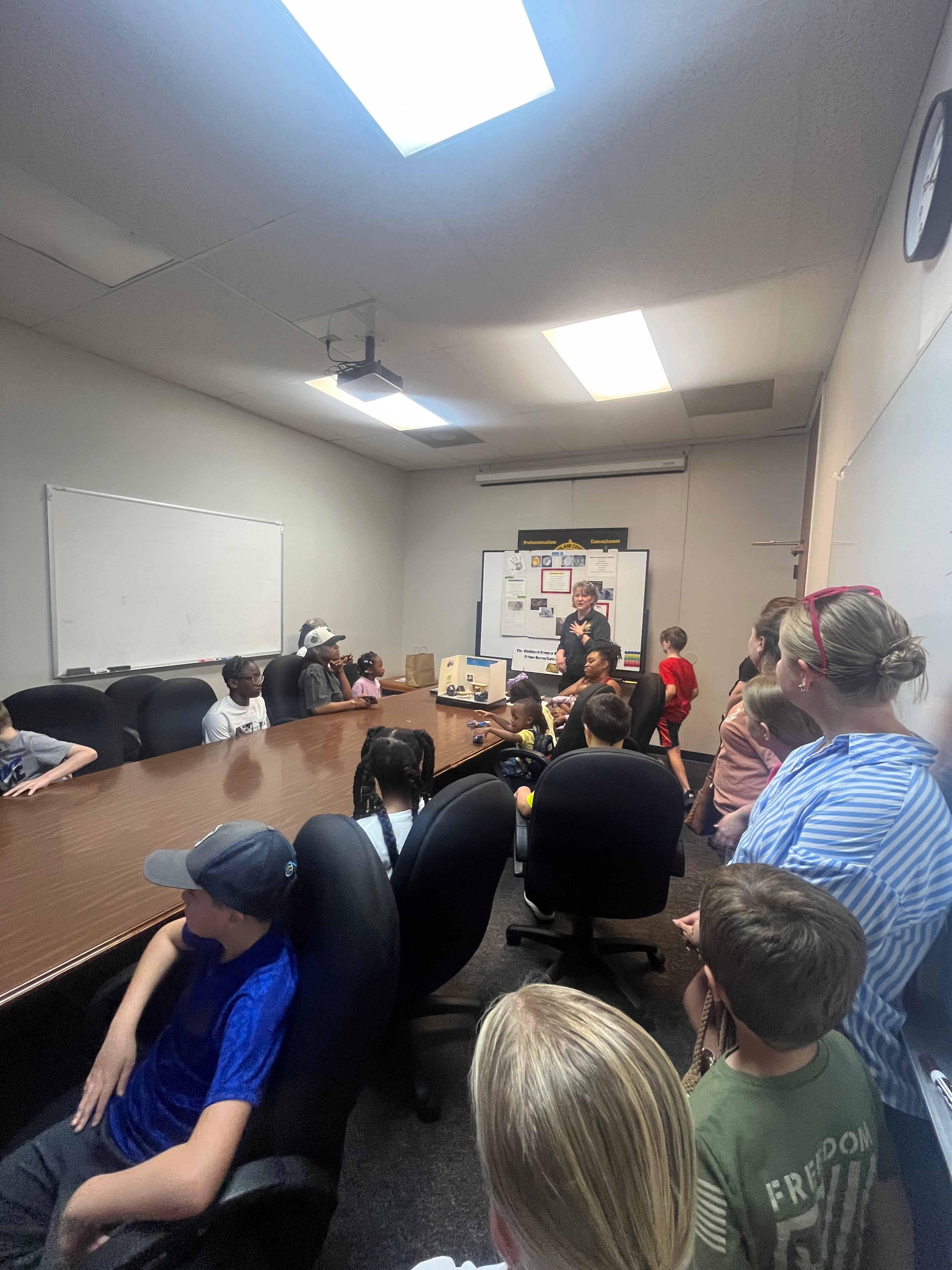 Co-op students and families gathered at the Sheriff's Department